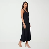 24seven Comfort Apparel Womens Scoop Neck Sleeveless Maxi Dress