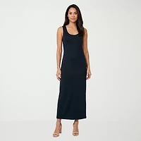 24seven Comfort Apparel Womens Scoop Neck Sleeveless Maxi Dress