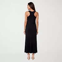 24seven Comfort Apparel Womens Scoop Neck Sleeveless Maxi Dress