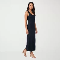 24seven Comfort Apparel Womens Scoop Neck Sleeveless Maxi Dress