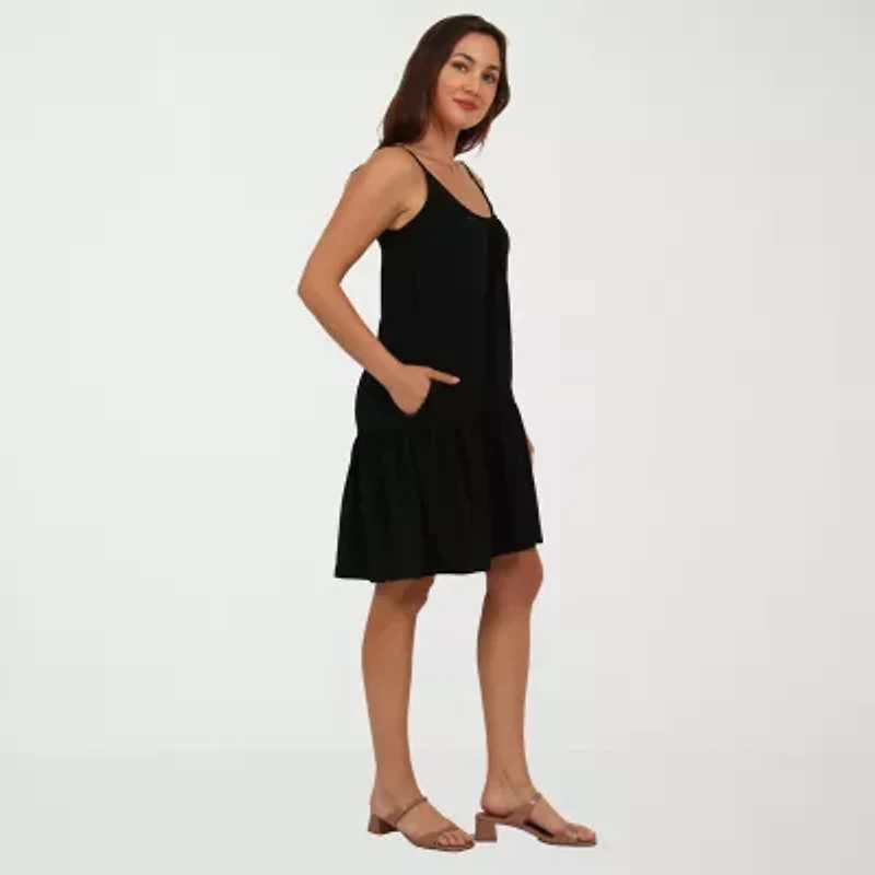 24seven Comfort Apparel Womens Scoop Neck Sleeveless A-Line Dress