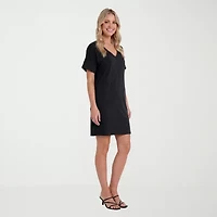 24seven Comfort Apparel Womens Short Sleeve T-Shirt Dress