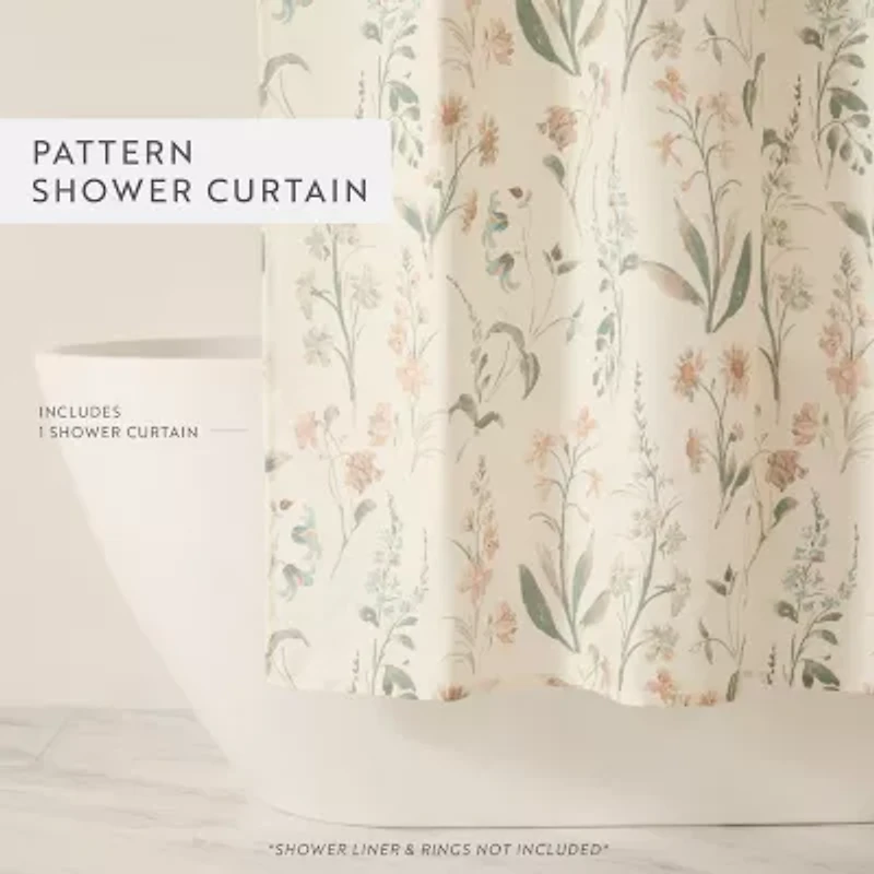 Casual Comfort Polyester Printed Shower Curtain