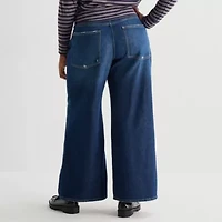 Arizona Womens Juniors Plus Low Rise Baggy Fit Jean