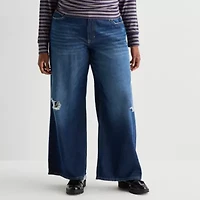 Arizona Womens Juniors Plus Low Rise Baggy Fit Jean