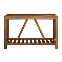 Farmhouse Slatted Shelf Entryway Table