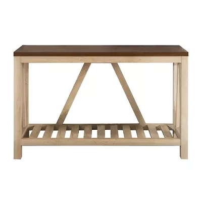Farmhouse Slatted Shelf Entryway Table