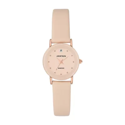 Armitron Womens Pink Leather Strap Watch 75/2447bhrgbh