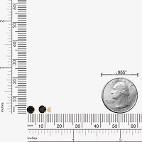 Genuine Black Onyx 14K Gold 6mm Round Stud Earrings