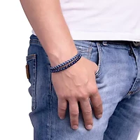 Mens Stainless Steel Beaded Bracelet