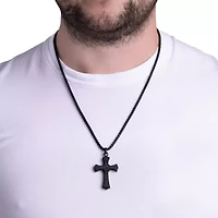 Mens Stainless Steel 24 Inch Pendant Necklace