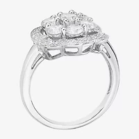 DiamonArt® Womens 1 1/6 CT. T.W.  White Cubic Zirconia Sterling Silver Cocktail Ring