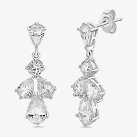 DiamonArt® White Cubic Zirconia Sterling Silver Drop Earrings