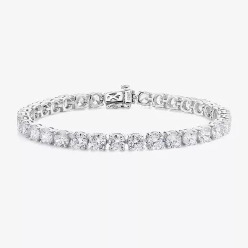 Womens Cubic Zirconia Sterling Silver 7.5 Inch Tennis Bracelet