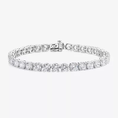 Womens Cubic Zirconia Sterling Silver 7.5 Inch Tennis Bracelet