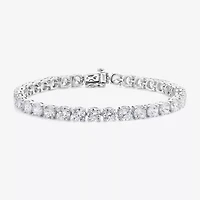 Womens Cubic Zirconia Sterling Silver 7.5 Inch Tennis Bracelet