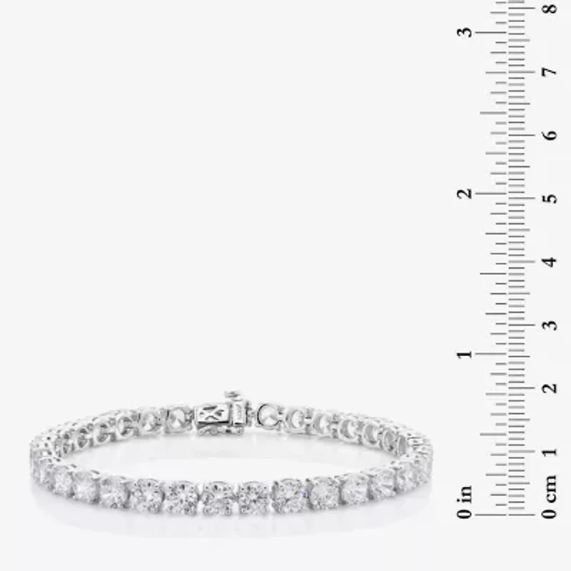 Womens Cubic Zirconia Sterling Silver 7.5 Inch Tennis Bracelet