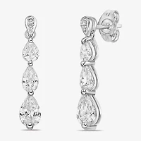 Diamonart Womens Cubic Zirconia Sterling Silver Drop Earrings
