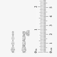 Diamonart Womens Cubic Zirconia Sterling Silver Drop Earrings