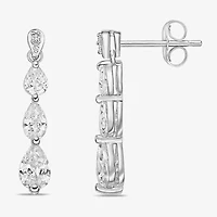 Diamonart Womens Cubic Zirconia Sterling Silver Drop Earrings