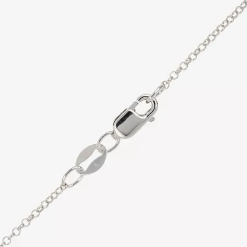 Diamonart Womens Cubic Zirconia Sterling Silver Circle Heart 18 Inch Pendant Necklace