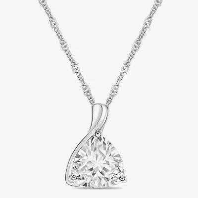 Diamonart Womens Cubic Zirconia Sterling Silver 18 Inch Pendant Necklace