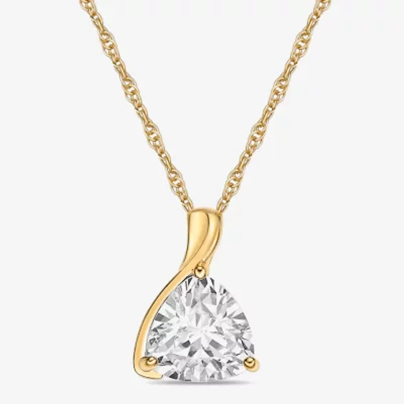 Diamonart Womens Cubic Zirconia 14K Gold Over Silver 18 Inch Pendant Necklace