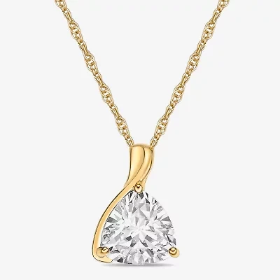 Diamonart Womens Cubic Zirconia 14K Gold Over Silver 18 Inch Pendant Necklace