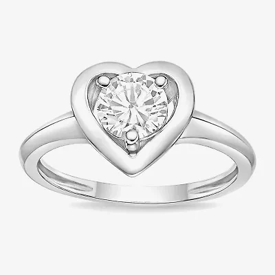 Diamonart Womens Cubic Zirconia Sterling Silver Heart Band