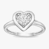 Diamonart Womens Cubic Zirconia Sterling Silver Heart Band