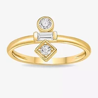 Diamonart Womens Cubic Zirconia Sterling Silver Stackable Ring