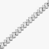 Diamonart Womens Sterling Silver Solid Link Bracelet