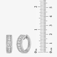 Diamonart Womens Cubic Zirconia Sterling Silver 17.1mm Hoop Earrings