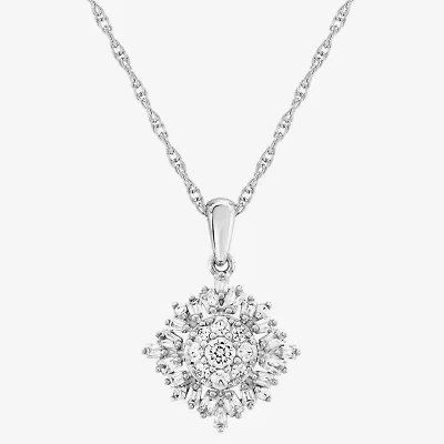DiamonArt® Womens White Cubic Zirconia Sterling Silver Pendant