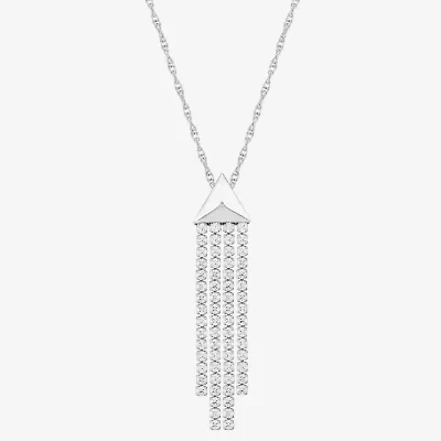 DiamonArt® Womens White Cubic Zirconia Sterling Silver Pendant