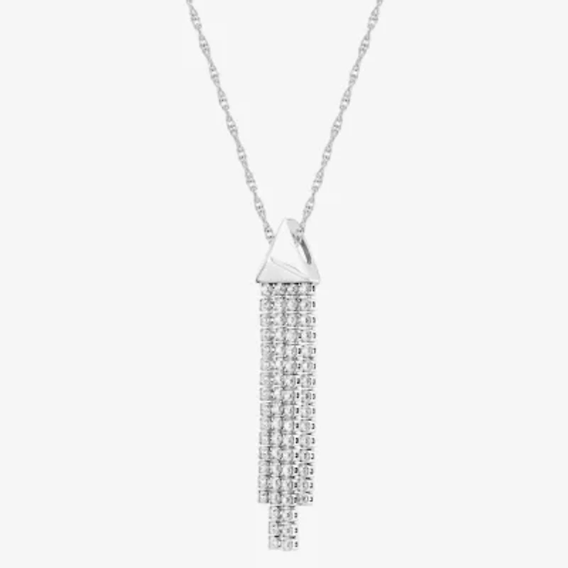DiamonArt® Womens White Cubic Zirconia Sterling Silver Pendant