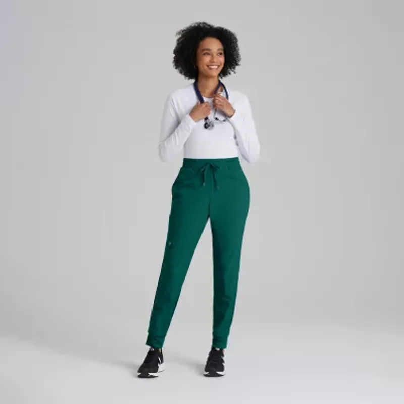 Barco One Bop513 Boost 3-Pocket Mid-Rise Jogger Womens Petite Scrub Pant