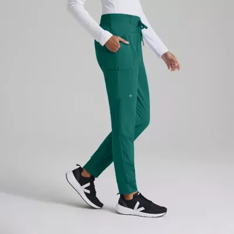 Barco One Bop513 Boost 3-Pocket Mid-Rise Jogger Womens Petite Scrub Pant