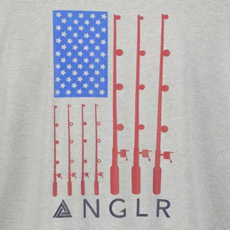 ANGLR Mens Crew Neck Long Sleeve Flag T-Shirt