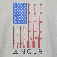 ANGLR Mens Crew Neck Long Sleeve Flag T-Shirt