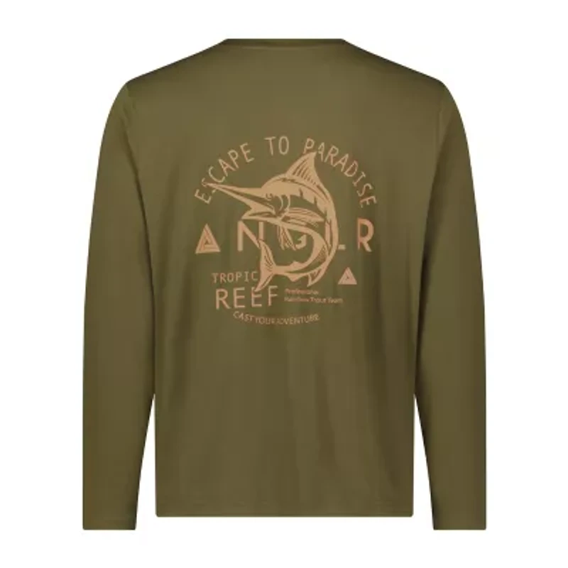 ANGLR Mens Crew Neck Long Sleeve T-Shirt - Escape to Paradise
