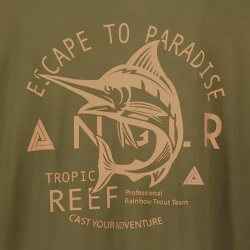 ANGLR Mens Crew Neck Long Sleeve T-Shirt - Escape to Paradise