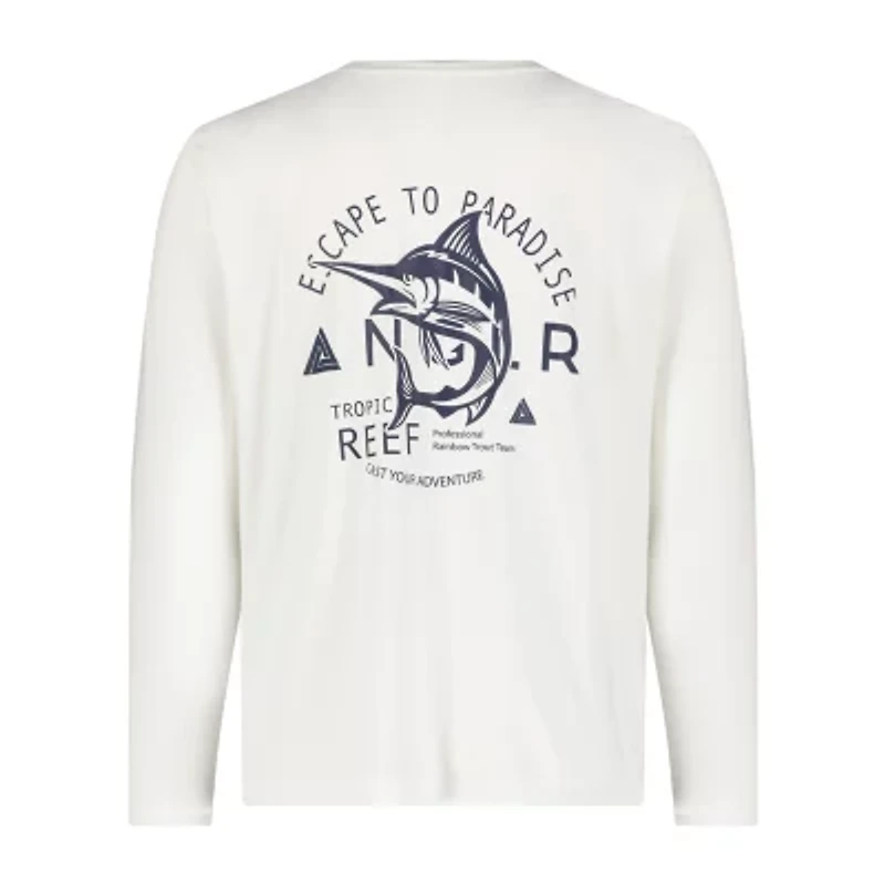 ANGLR Mens Crew Neck Long Sleeve T-Shirt - Escape to Paradise