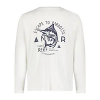 ANGLR Mens Crew Neck Long Sleeve T-Shirt - Escape to Paradise