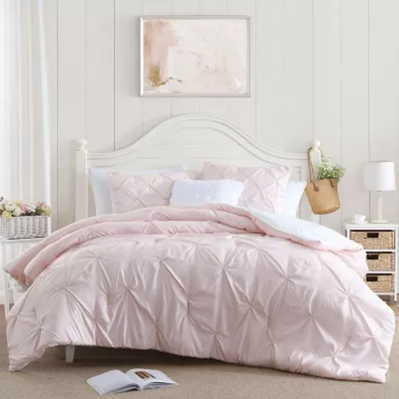 Swift Home Striped Pintuck Midweight Down Alternative Comforter Set