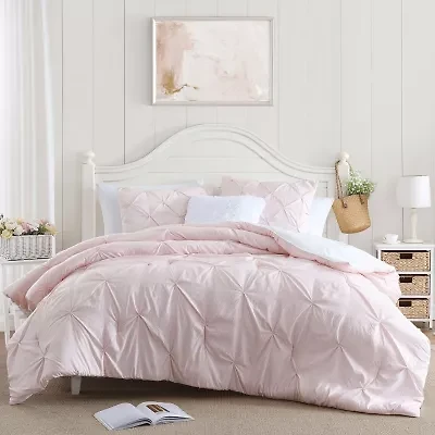 Swift Home Striped Pintuck Midweight Down Alternative Comforter Set