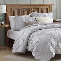 Swift Home Striped Pintuck Midweight Down Alternative Comforter Set
