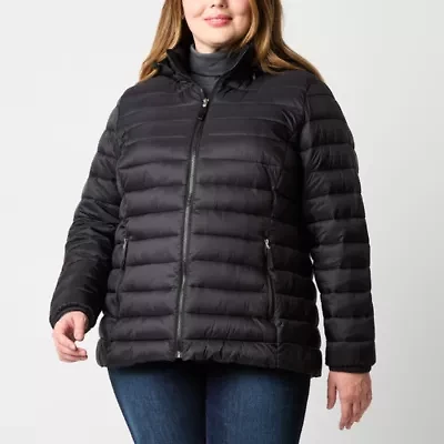 St. John's Bay Womens Midweight Plus Puffer Jacket