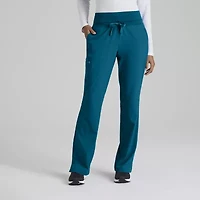 Barco One 5206 Stride 5-Pocket Mid-Rise Straight Leg Womens Petite Tag Free Stretch Fabric Moisture Wicking Scrub Pant