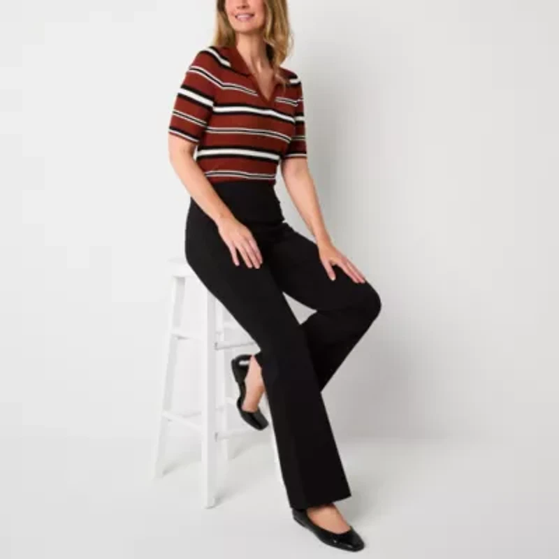 Liz Claiborne Lisa Womens Flare Mid Rise Pull-On Pant